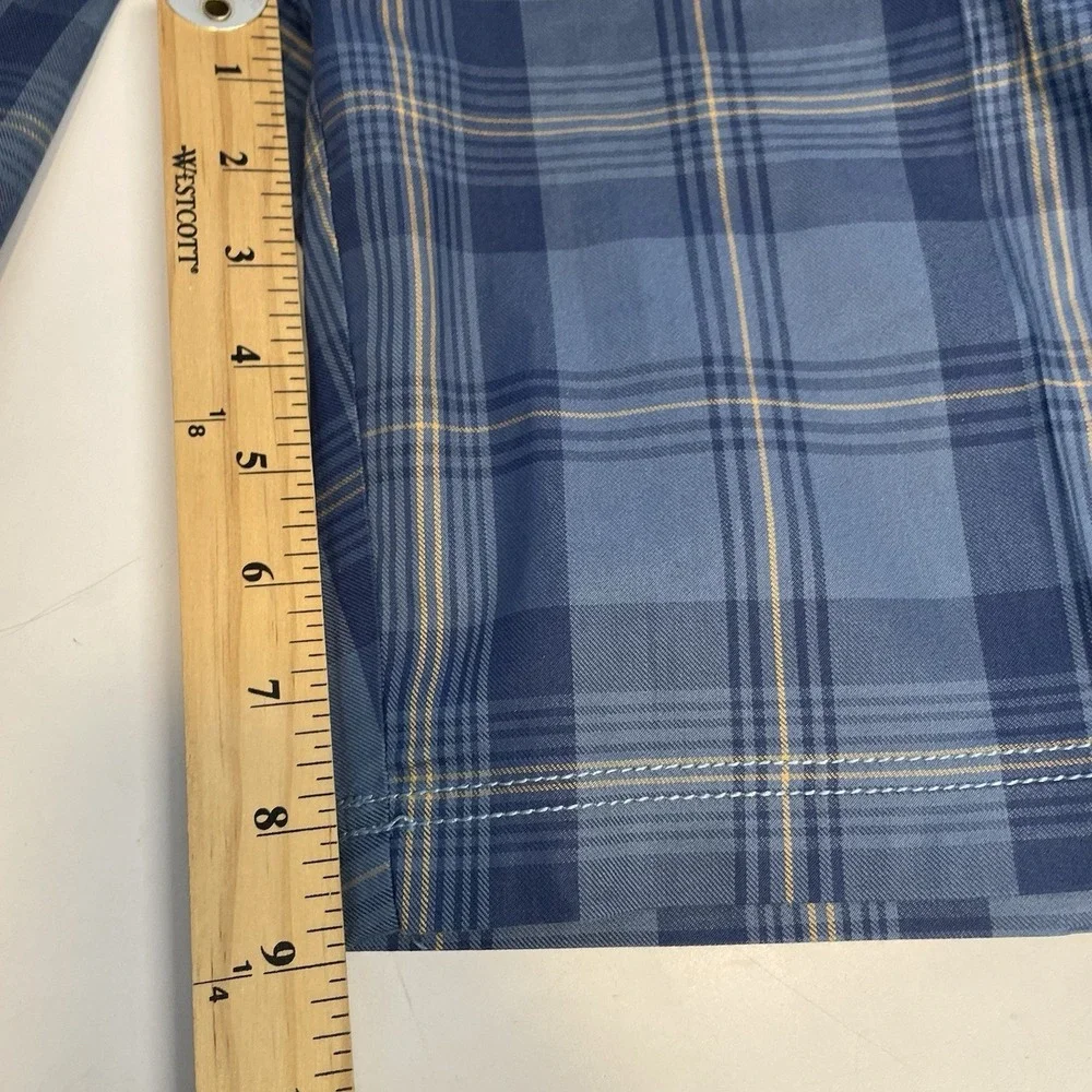 Columbia Shorts Mens Size 40 Blue Plaid Flat Front‎ Bermuda Chino Golf Preppy